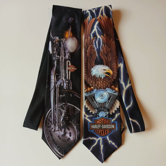Harley-Davidson Other - Harley Davidson 100% Polyester Vintage Necktie Set of 2 GUC